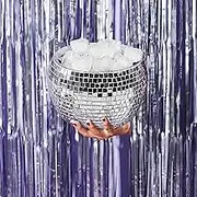 Disco Ball Ice Bucket - Last Disco Bachelorette Party Decorations | Groovy Barware, 70s Birthday Cocktail Accessories, Wedding, Champagne, Retro Mirrored Drinkware, New Years Eve