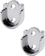 RZDEAL Pack of 2 Round Wardrobe Hanging Rail Rod End Bracket Support Silver Tone 25MM