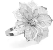 Set of 12 Alloy Napkin Rings with Hollow Out Flower Napkin Ring Holders for Wedd