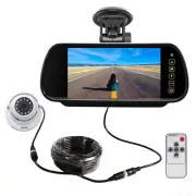 7" Rear View Mirror Monitor Caravan 4 PIN White Dome Rear View Camera CCD HD KIT