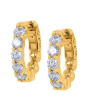 Diana M. Fine Jewelry 14K 1.00 ct. tw. Diamond Halfway Hoops