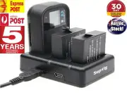 Dual Battery + Remote Control Charger Micro Mini USB for GoPro HERO 8 7 6 5