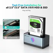 Yottamaster 2.5" & 3.5" SATA to USB 3.0 External Hard Drive Docking Station [Yottamaster-KC100-AU-BK]