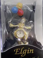 Elgin Collectible Mini Clock, Clown Holding Balloons