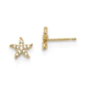 Madi K Kid's Earrings 14k Yellow Gold Cubic Zirconia Starfish Post