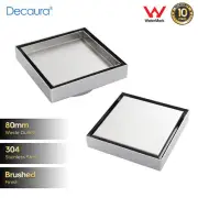 Decaura Bathroom Tile Insert Floor Waste Drain Grate 80mm Outlet Stainless Steel