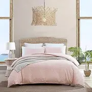 [Tommy Bahama] King Comforter Set, Cotton Reversible Bedding Set, All Season Designer Home Décor (Textured Waffle Orange, King)