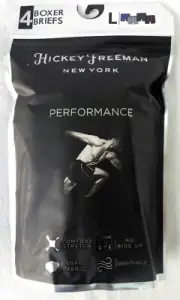 Men's Hickey Freeman 4 Pack Performance Boxer Briefs Choose Size Comfort Stretch