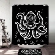 Octopus Diver Shower Curtain