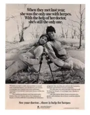 vintage 1980s magazine print ad BURROUGHS WELLCOME CO healthcare herpes VD