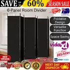 6-Panel Room Divider Black 300x200 cm Fabric Foldable Privacy Screen Partition