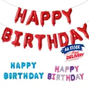 Happy Birthday Balloon Bunting Letters Foil Balloons Party Self Inflating Banner