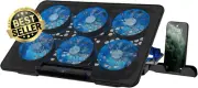 Laptop Cooling Pad 6 Quiet Fans for 12-17" Notebook Adjustable Height Speed USB