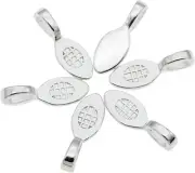 100Pcs Silver Plated Pendant Bails Glue On Bails Tag for Jewelry Making Scrabble