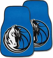 FANMATS NBA Dallas Mavericks Nylon Face 2-pc Carpet Car Mat Set, 18"x27"