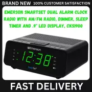 Emerson SmartSet Alarm Clock Radio, AM/FM, Dimmer, Sleep Timer, .9" Display