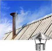 [YLFFFXDX] Cone Top Chimney Cap，All Weather Galvanized Rain Cap,Rain and Snow Cover,Anti Downdraught Bird Guard Top,Top Round Exhaust Cap Insulation Vent Cover,Flue Protector (Size : D24cm*40cm/9.45in