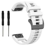 Garmin Fenix 8 51mm Enduro 3 Fenix 7x and 7x Pro Quick-Release Dual-Color 26mm Silicone Wristband with Durable Bracelet White