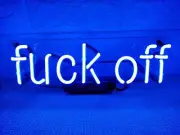 Fvck Off Blue Acrylic 14" Neon Light Sign Lamp Real Glass Home Display Decor