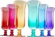 Unbreakable Pina Colada, Daiquiri, Frozen Cocktails & Juice Glasses, Hurricane Glassware, 14oz - 6 Set - Reusable Acrylic Dishwasher Safe Shatterproof BPA-free Plastic Cup, Tropical Cocktail Tall Cups