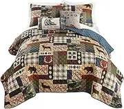 Donna Sharp Twin Bedding Set - 2 Piece - Rustica Lightweight Quilt Set with Twin Quilt and One Standard Pillow Sham - Machine Washable