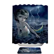 Beautiful Ocean Mermaid the Storm Chaser Shower Curtain
