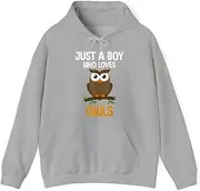 [X.Style] Just a Boy Who Loves Owls for Toddlers Boys Birds Lover ds022 Hoodie Grey M
