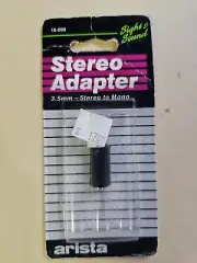 Arista Sight & Sound Stereo Adapter 3.5mm - Stereo to Mono - NOS- Mono mini plug