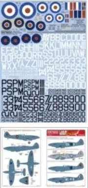 1/48 Supermarine Spitfire PRU Mk XIX Generic Set: Pre/Post War Roundels, Serials