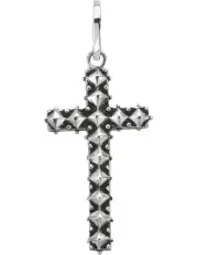 [Rebel & Rose] Studded Cross Pendant in Silver