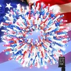 66ft Patriotic String Lights - Red White Blue Mini Lights, 200 LED Transparent W