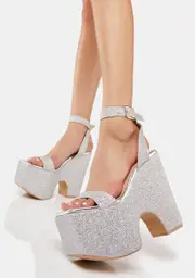 [Lemon Drop by Privileged] Silver Ariyah Platform Heels