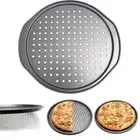 Kitchen Carbon Steel Home Cooking Tool Pizza Pan Baking Tray Crispy Crust Pizza