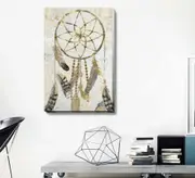 Vintage Feather Wind Chime Stretched Canvas Print