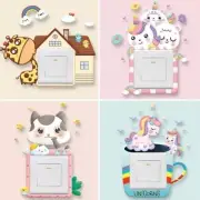 Light Switch Cartoon Sticker Kids Living Room Bedroom Wall Decoration Home 1PC