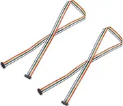 uxcell IDC Rainbow Wire Flat Ribbon Cable 2.54mm Pitch 10 Pin Connection Line FC Dual Female Black Connector for DIY Experiment 2 Ft Length 2 Pcs