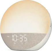 Sunrise Alarm Clock White Noise Machine: Natural Wake Up Light - Dimmable Clock with Bluetooth Speaker for Bedroom - 25 Sleep Sounds for Baby Adults Kids Putty