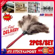 Anti Static Ostrich-Feather Duster Wooden Duster Dust Cleaning Handle Brush WZ