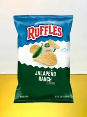 New Exclusive Ruffles Jalapeño Ranch Creamy Flavored Potato Chips 8oz