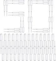 EKIND Plastic Squeeze Transfer Pipettes Suitable for Chocolate, Cupcakes, Strawberries, Ice Cream, Cakes, Children's Painting, Kitchen (0.2ml, Gradulated, Pack of 50)