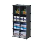 Portable Cubes Wardrobe Clothes Closet Storage Shelf Cabinet Organiser Black