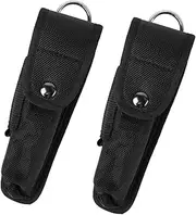 GANAZONO 2Pcs Portable Nylon Flashlight Holder Pouch Durable Multi Function Flashlight Bag for Protection Lightweight Storage Accessory for Outdoor Use