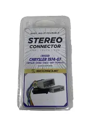 Scosche CR012SD Stereo Connector Chrysler 1974-2007 Chrysler, Dodge, Jeep, Eagle