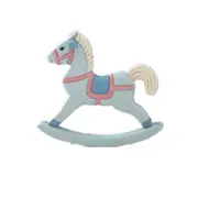 2PCS Creative Crafts Rocking Horse for Home House Decoration Desk Ornament (Baby Blue)