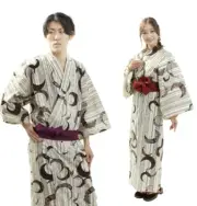 YUKATA Japanese Kimono Easy-To-Wear Hotel Hot Springs Comfortable Free Shipping