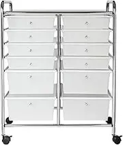 trolley Rolling Storage Cart And Organizer With 12 Plastic Drawers Storage Rack