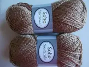 Soho Spectacular wool blend twist yarn, Chai, lot of 2 (122 yds ea)