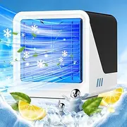 Mobile Air Conditioning, 3-in-1 USB Fan with Water Cooling, 500 ml Water Tank, 3 Speeds, 7 Colour Lights, Mobile Air Conditioner, Mobile Air Conditioner, Without Exhaust Hose, Air Cooler for Bedroom