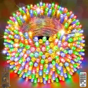 1000 luces LED de cadena navideña de 403 pies para exteriores con 8 modos