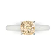 1.50ct Cushion Cut Natural Morganite Wedding Bridal Promise Ring 14k White Gold